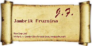 Jambrik Fruzsina névjegykártya