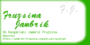 fruzsina jambrik business card
